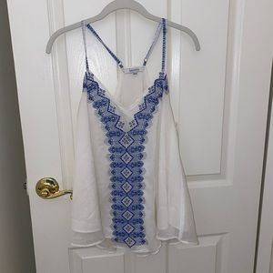 Lucy Paris white and blue racer back tank